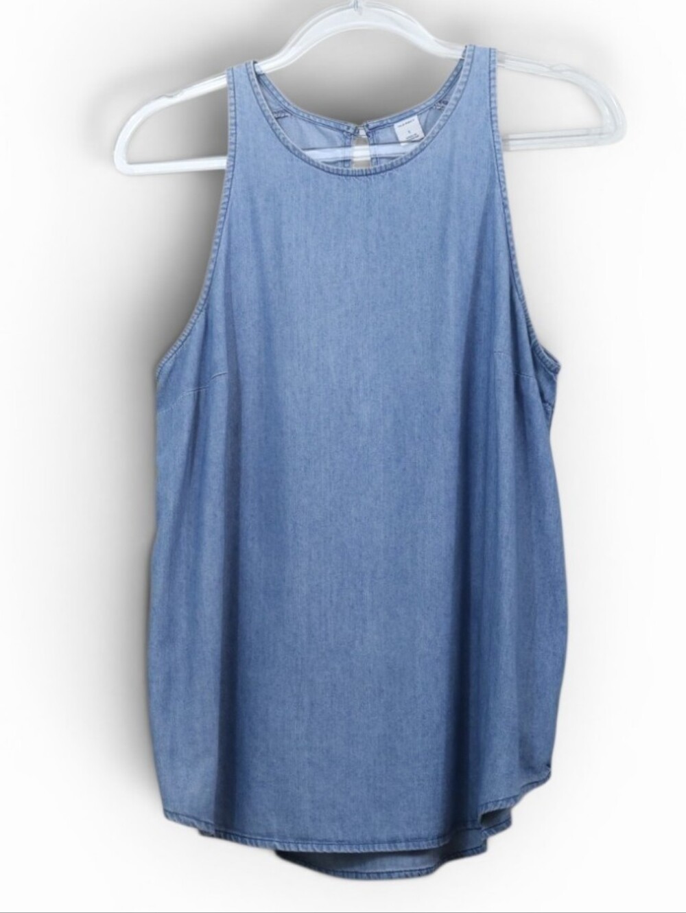 Old Navy Cotton Chambray Sleeveless Keyhole Top S